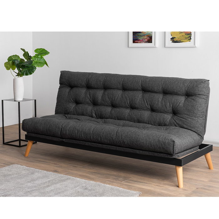 Atelier Del Sofa Saki - Sofá cama de 3 plazas Gris oscuro